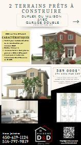 TERRAIN À VENDRE À ST-HUBERT - POUR CONSTRUCTION DE MAISON AVEC LOGEMENT ACCESSOIRE (TYPE DUPLEX) | 2854219