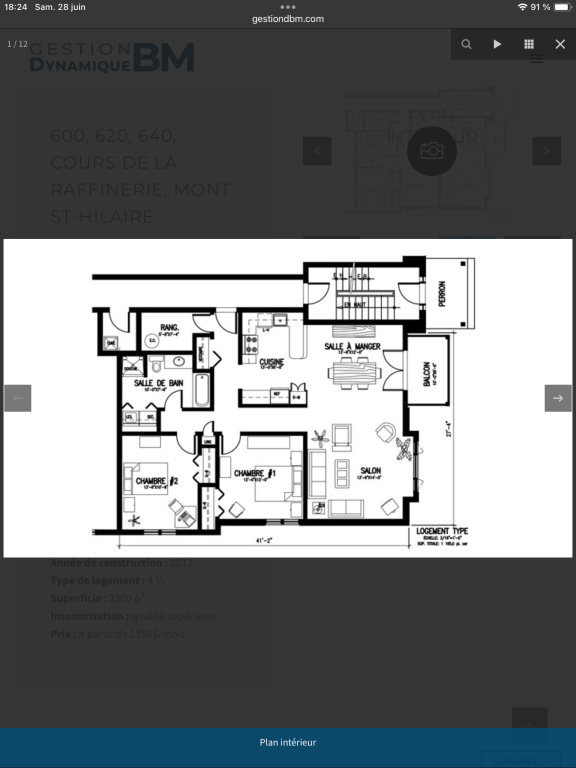 4 ½ à Louer Dès Le 1er Août | 2884690