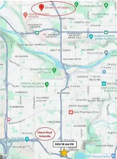 FURNISHED South-Facing 1 Bedroom Basement Suite close to MRU! | 2424 58 Avenue Southwest, Calgary | 2906369