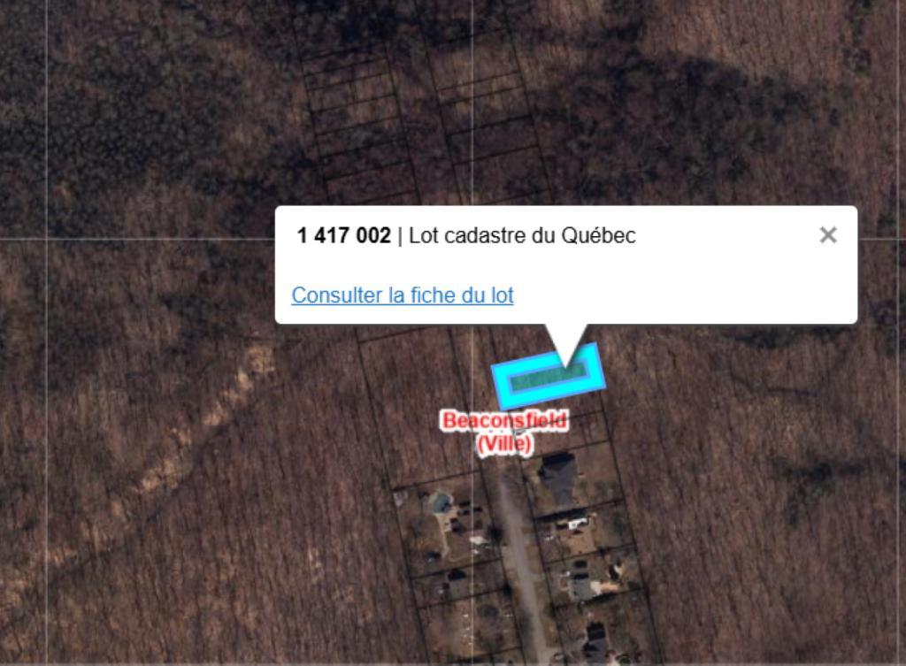 📍 23$/pi². Terrain à vendre – Beaconsfield (Boisé Angell) Île de Montréal 176 000$ | 2938059