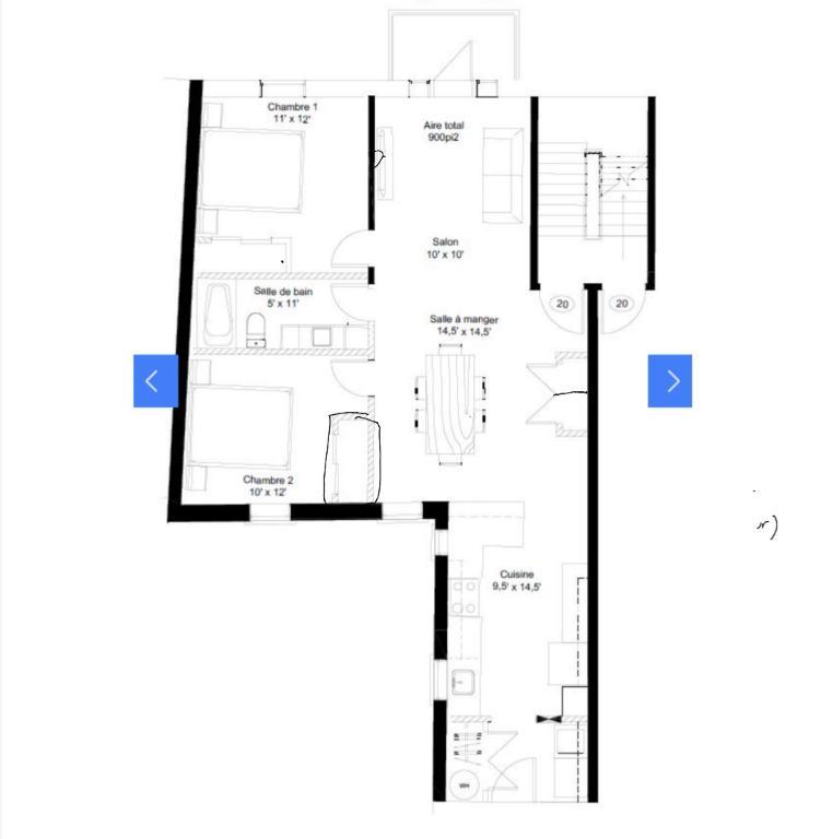 Grand Appartement 4 1/2 (2 Chambres et 1 Salle de Bain) | 2952799