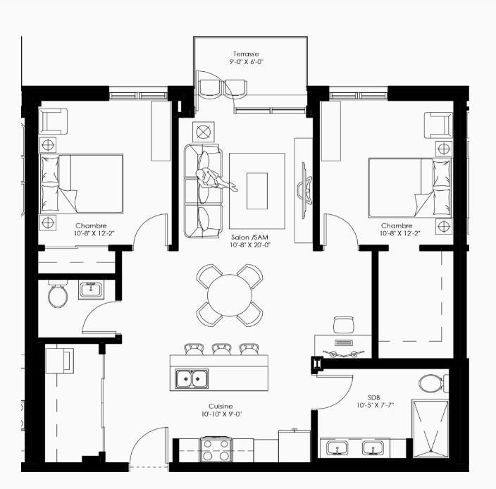 Appartement 4 ½ moderne à louer – tout inclus (électroménagers, meubles, électricité, eau et wifi tout compris) | 2952269