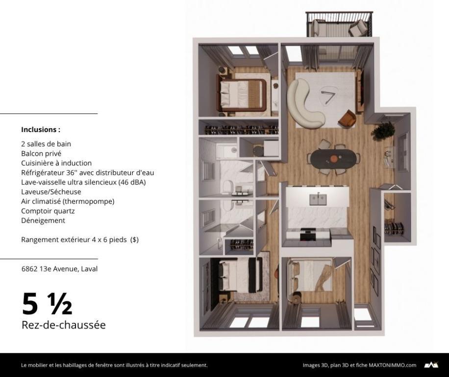 REZ-DE-CHAUSSÉE - 5 ½ qualité condo électroménagers inclus | 2970088