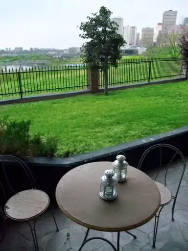 Furnished, 2 bdrm, downtown condo w/ river view, util & 2 parking stalls incl | 116 - 9507 101 Ave NW, Edmonton | 2970353