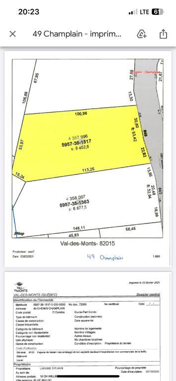 1 acre et + EDELWEISS et ST-PIERRE WAKEFIELD | 2970415