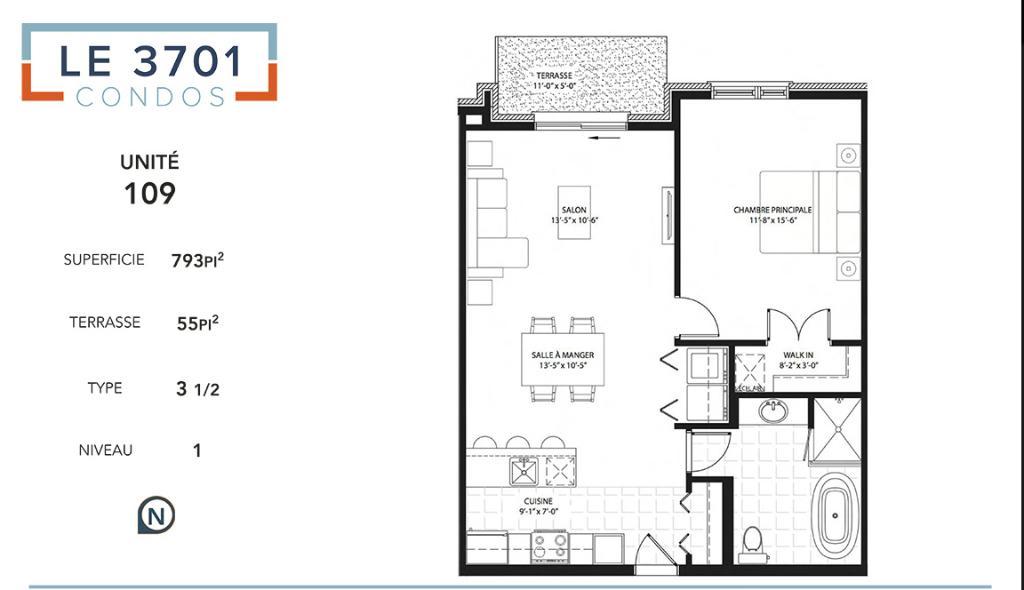 Condo 3 1/2 2018 - Longueuil | 2975416