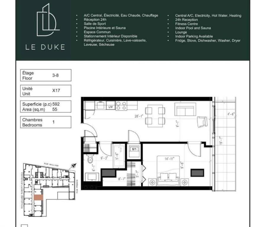 Large One-Bedroom in Le Duke Apartments in Old Port | 2991391