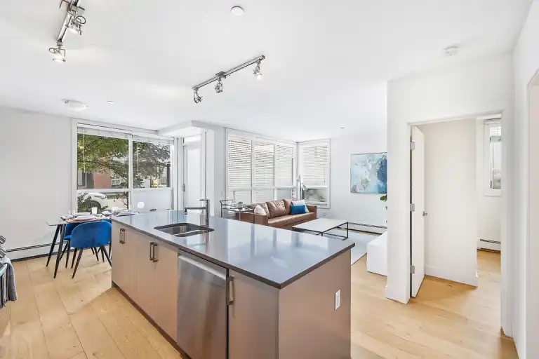 Furnished 1-Bed Condo in Bridgeland with Private Entry + Heated Parking | 107 - 805 4 Street NE, Calgary | 3000761