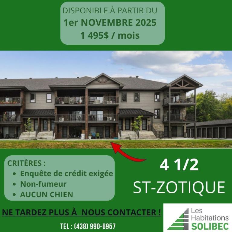 Logement 4 1/2 à louer (NOVEMBRE 2025) | 3003649