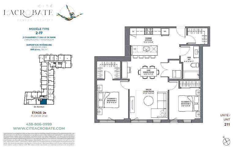 2 CH - 1 SDB - Montreal - $2,100 /mo | 3010796