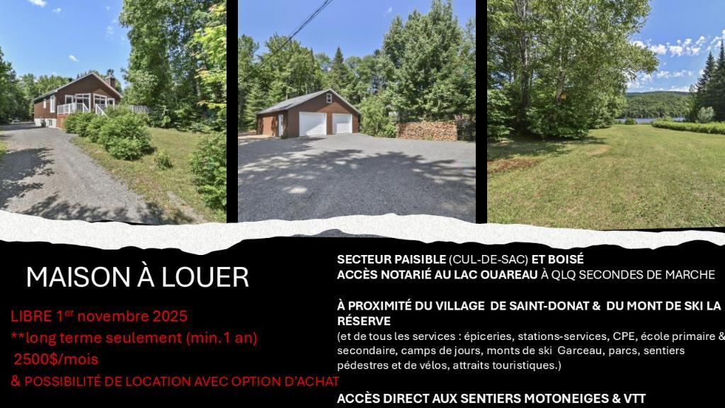 Maison à louer à l'année -Saint-Donat | 3016599