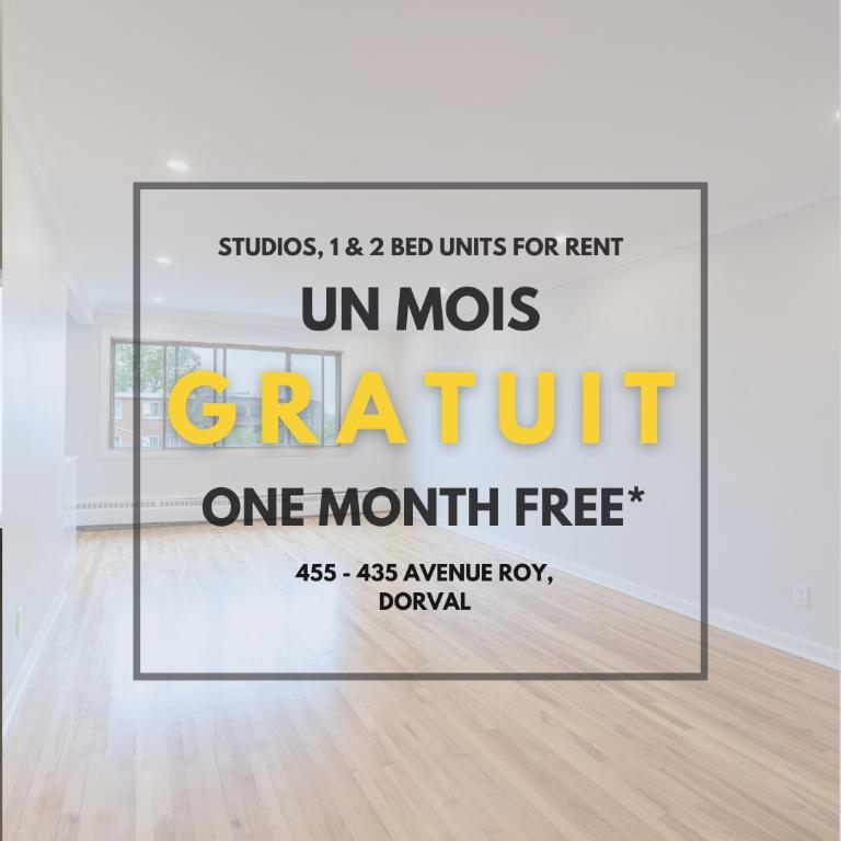 🟢UN MOIS GRATUIT*🟢 🏡 1 chambre lumineuse |1 290 $/mois | 3017321