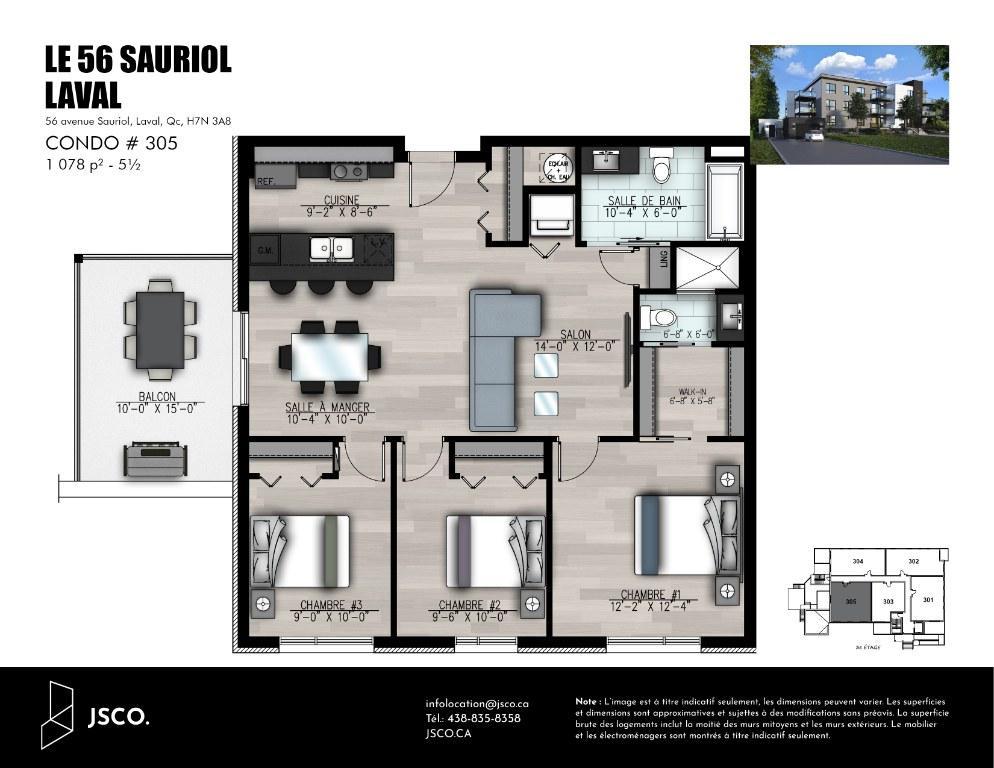 5½ à louer à Laval | 2 SDB | GARAGE | INTERNET | ASCENSEUR | RANGEMENT | 1er décembre 2025 | 3030557
