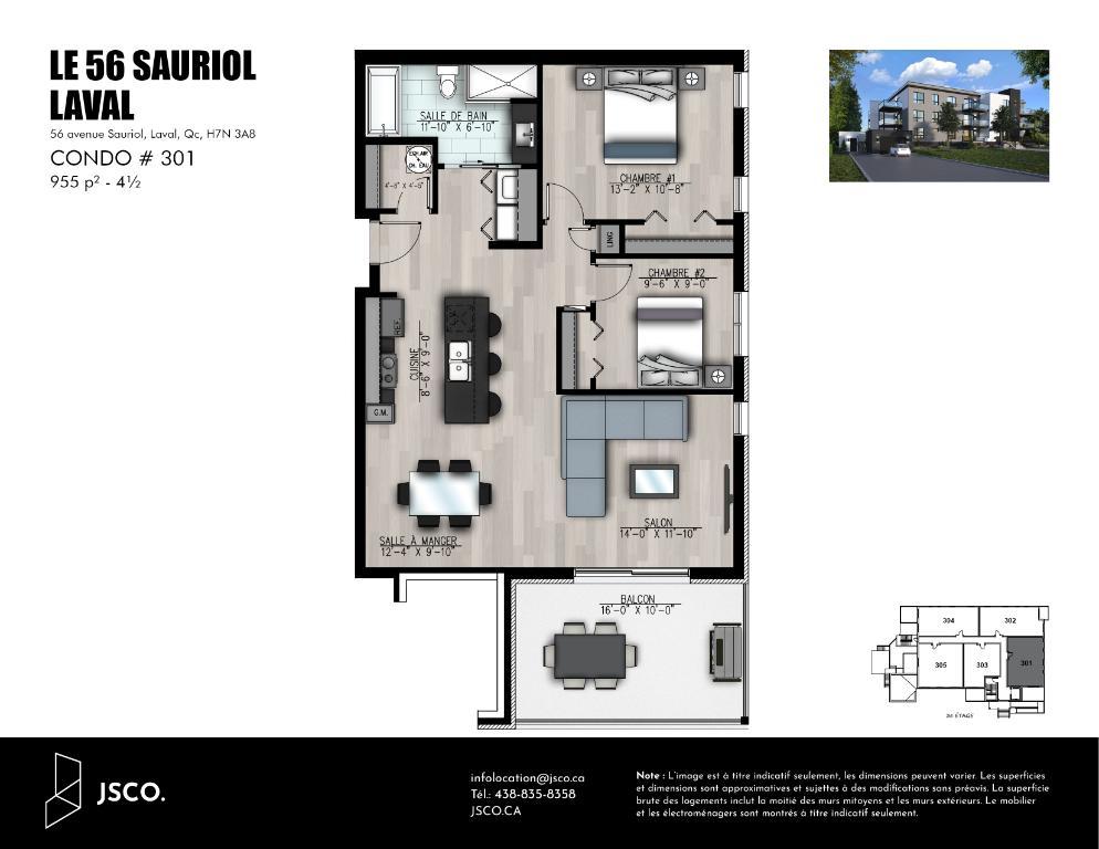 APPARTEMENT À LOUER À LAVAL | 4½ | GARAGE | 5 électroménagers | ASCENSEUR | INTERNET | RANGEMENT | 1er janvier 2026 | 3030558