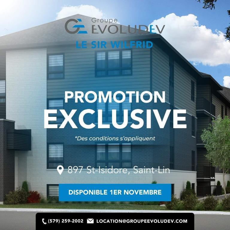 Le Sir Wilfrid | 3 ½ et 4 ½ récents à louer, Saint-Lin | 3060743