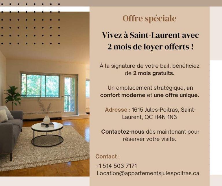 4 et demi spacieux disponible | 3065306