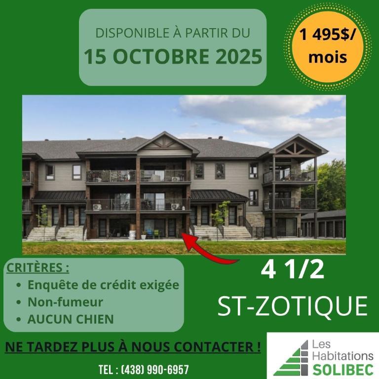 Logement 4 1/2 à louer (15 OCTOBRE 2025) | 3083940