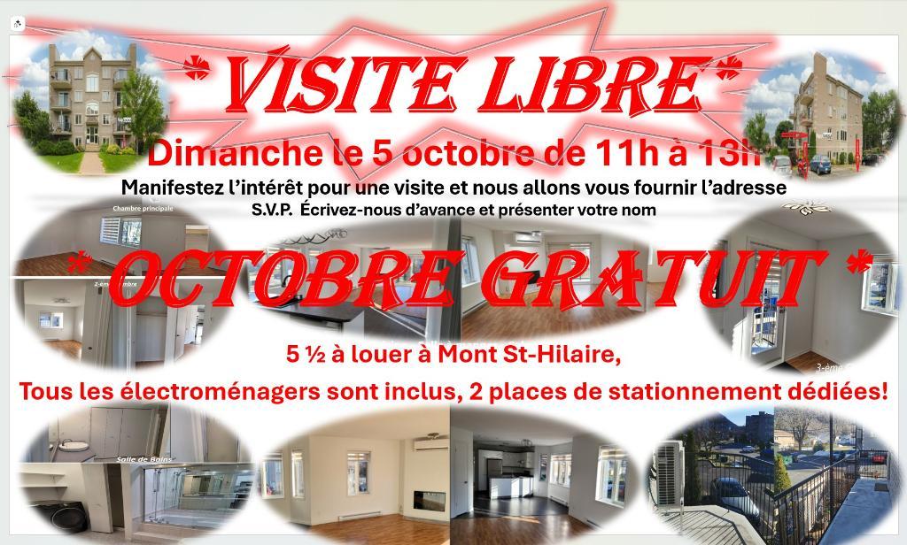 5 ½, à louer à Mont St-Hilaire, Tous les électroménagers sont inclus! 2 places de stationnement dédié | 3084308