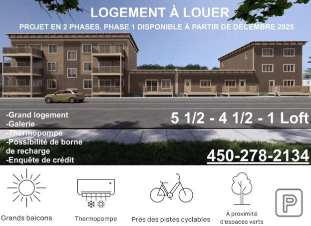 4 1/2 à louer - Roxton Falls Près de Granby et Acton Vale | 3093797