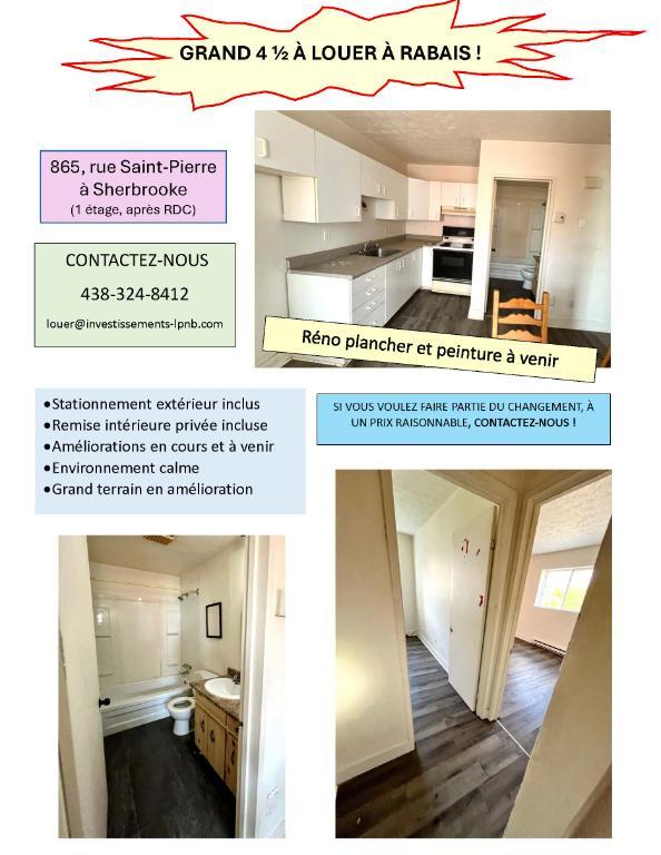4 ½ à Sherbrooke - 1000$/mois - Rabais disponible | 3099575