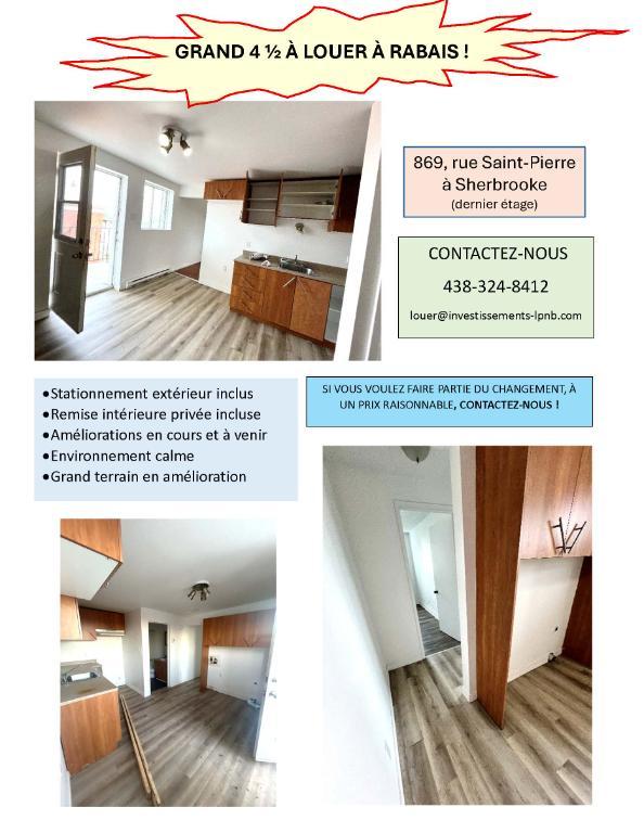 4 ½ à Sherbrooke - 1000$/mois - Rabais disponible | 3099575