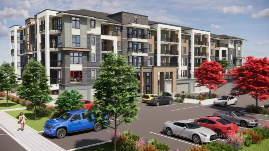 Modern & Stylish 1-bed, 1-bath with a private deck, open-concept design, and access to Braxton’s signature Backyard Lounge. | 9284 Hazel Street, Chilliwack | 3101952