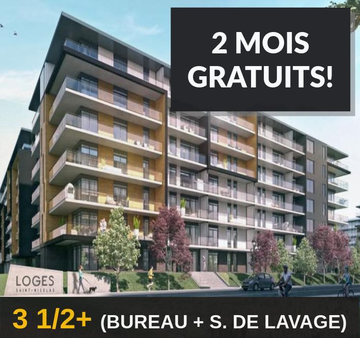 Grand 3-1/2+ (bureau + salle de lavage) - 2 MOIS GRATUITS | 3151079