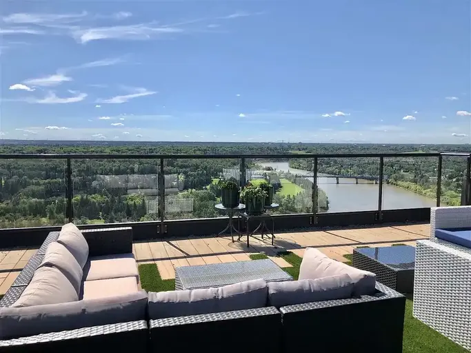 Stellar River Valley Views From Roof Top Patio & Unit Balconies | 201` - 8220 Jasper Avenue, Edmonton | 3151313