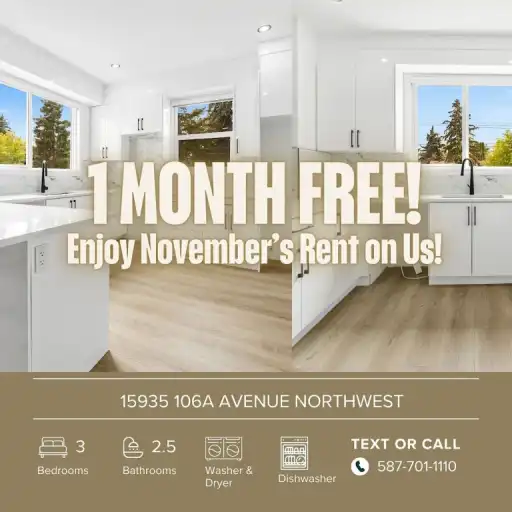 ***1 MONTH FREE-Brand New 3-Bed, 2.5 Bath House Near NAIT & Kingsway Mall | 15935 106 Avenue Northwest, Edmonton | 3157926