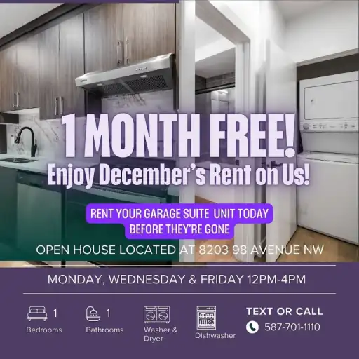 1 MONTH FREE,Luxury 1-Bed Laneway Suite, Open Concept Living near U of A & Whyte | 8719 77 Avenue Northwest, Edmonton | 3166352