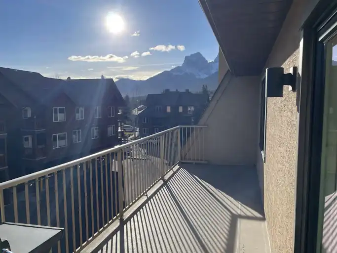 Gorgeous Mountain Views from Sun-Drenched Balcony | 220 - 200 Three Sisters Drive, Canmore | 3176145