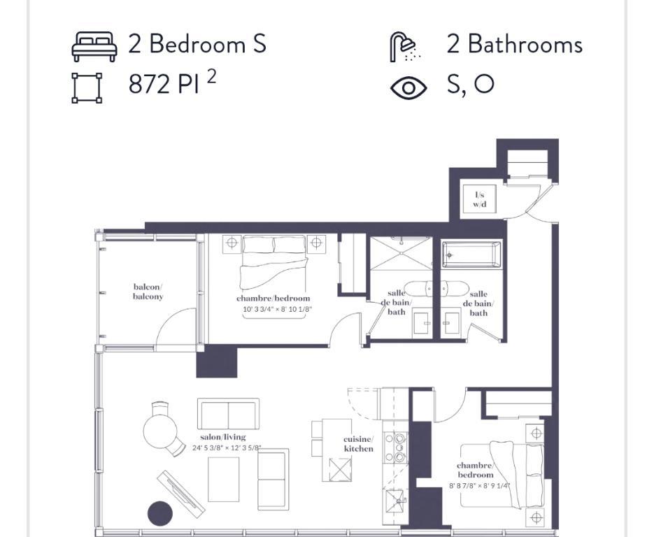 Transfert de bail – 4 1/2 moderne au centre-ville de Montréal - Condo / Appartement à louer | 3177256