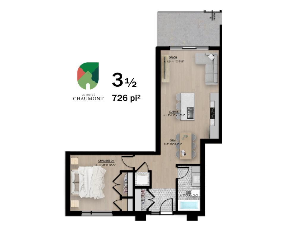 3½ neuf à louer, 1er février, Bellefeuille, Saint-Jérôme | 3178698