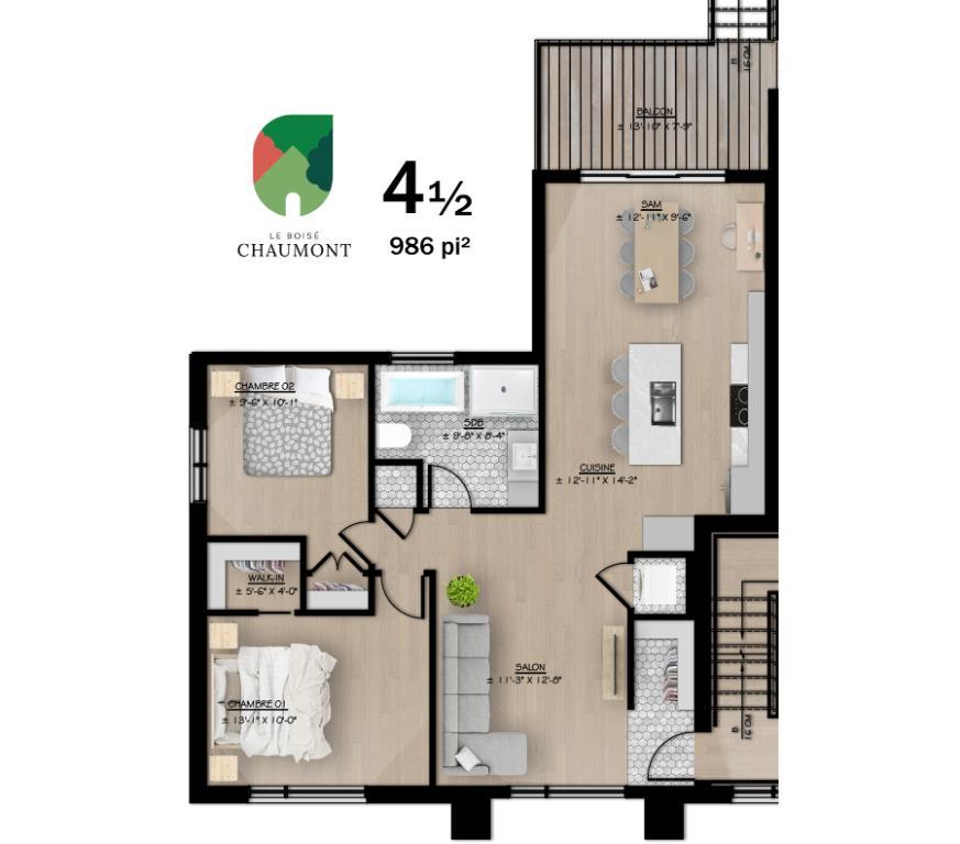 4½ neuf, Bellefeuille * 1 mois gratuit + 500$ d'épicerie * | 3182041