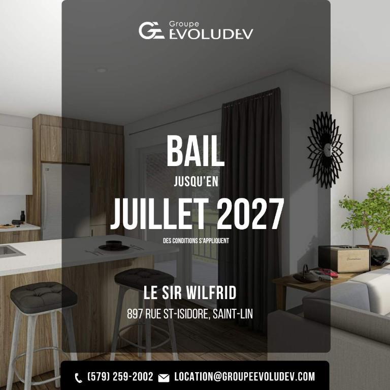 Le Sir Wilfrid | 3 ½ et 4 ½ récents à louer, Saint-Lin | 3183882