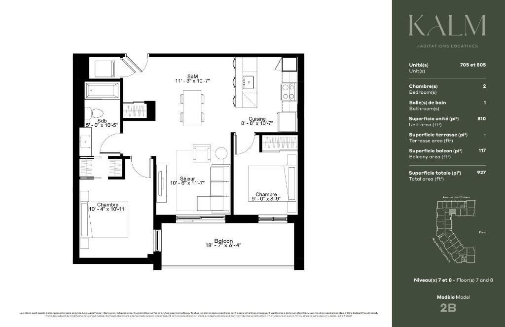 Le Kalm - Penthouse 2 chambres - Occupation immédiate - Condo / logement / appartement | 3185029
