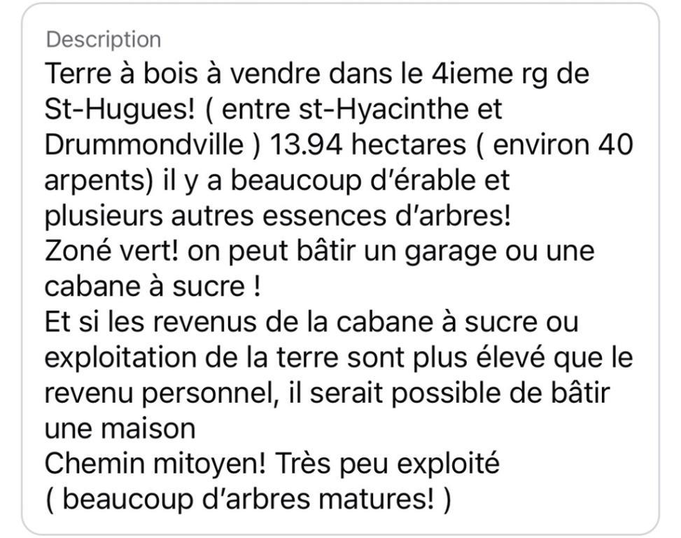 Terre à bois , chasse , près de l'autoroute 20 | 3193137