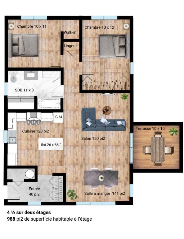 4 1/2 location long terme à Val-David | 3198208