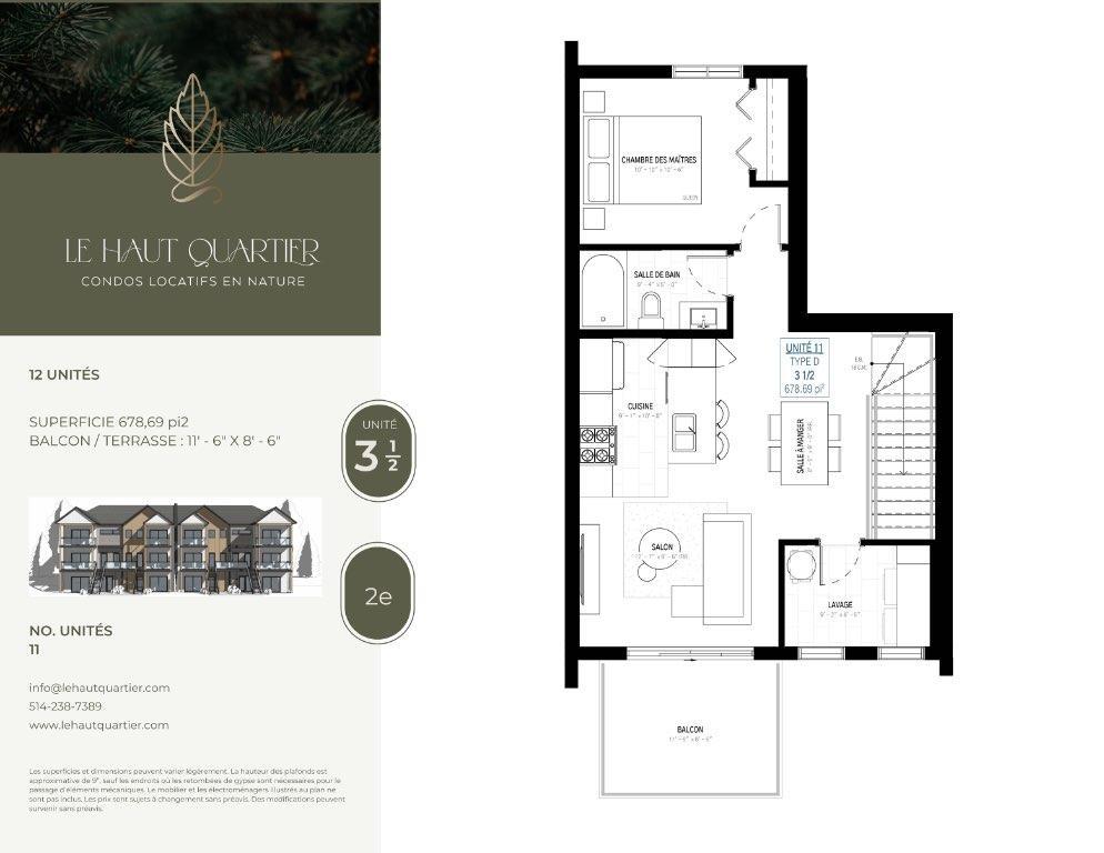 3 1/2 condo locatif neuf | 3200609