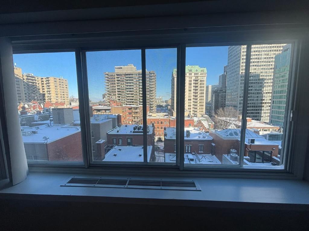 Cession bail – Très grand 3½ SEMI-MEUBLÉ ultra lumineux – Drummond – Métro McGill/Peel – Chauffage/Eau chaude – Animaux OK | 3200636