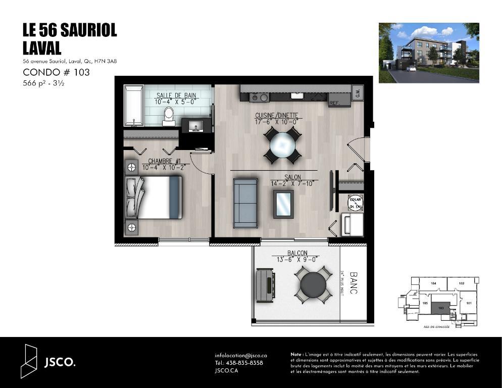 APPARTEMENT À LOUER À LAVAL | 3½ | GARAGE | ASCENSEUR | INTERNET | RANGEMENT | 1er FÉVRIER 2026 | 3203445