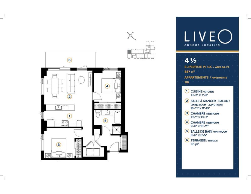 Magnifique 4 et demi dans LiveO Condos Locatifs Repentigny - appartement / logement à louer | 3203952