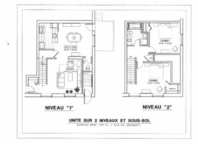 Grand 4 1/2 p. sur 2 niveaux | 3209568