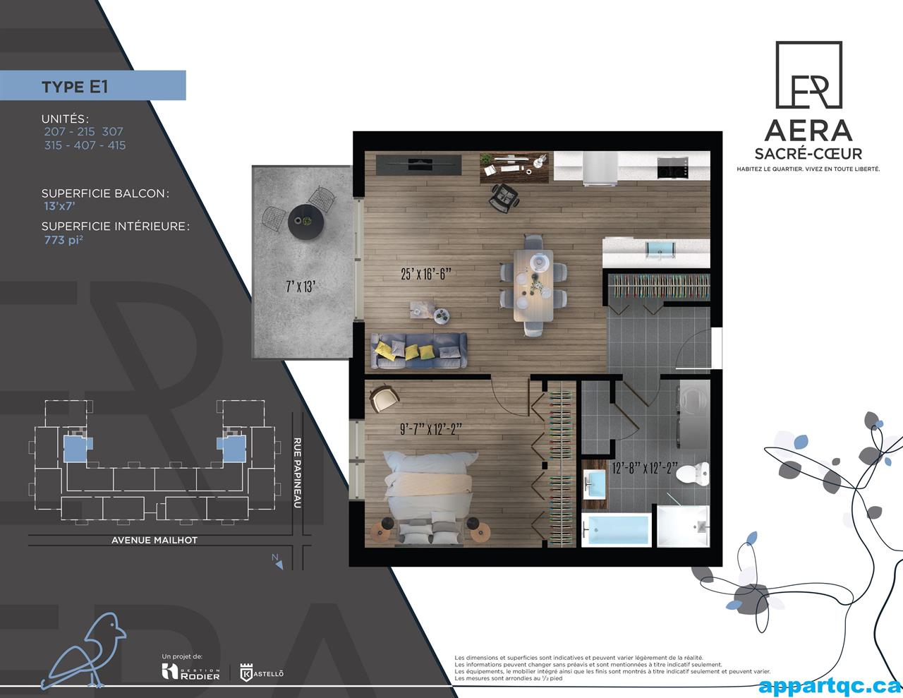 Saint-Hyacinthe – Aera Sacré-Coeur 3 1/2 à louer pour le 1er juillet | 3215449