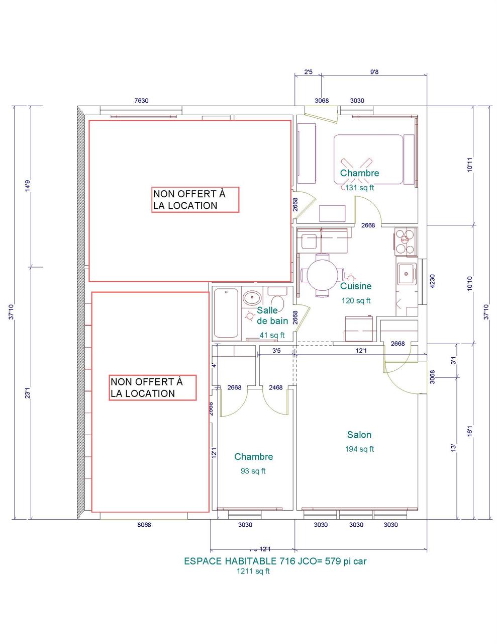 Longueuil – Appartement 3 1/2 à louer – Demi sous-sol d’un triplex | 3215457