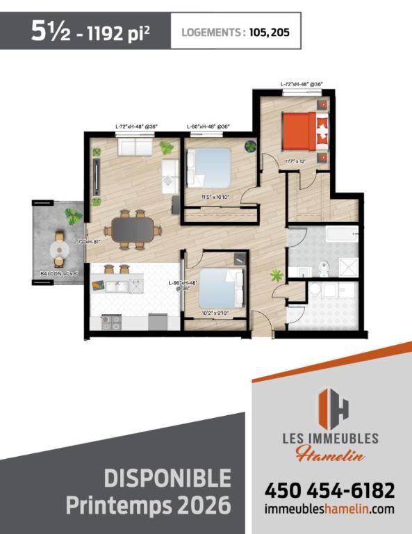 5 1/2 - Napierville - 1 718 $/mois | 3228341