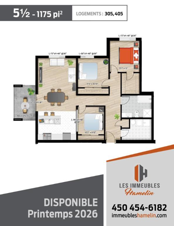 5 1/2 - Napierville - 1 718 $/mois | 3228341