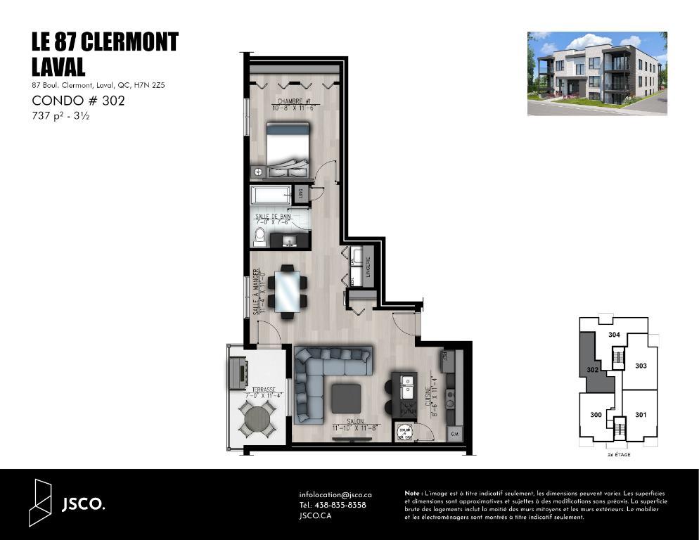 3½ à louer à Laval | Dernier étage| Stationnement | Internet | Ascenseur|Occupation immédiate | 3229035