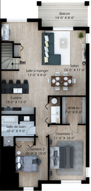 Appartement Spacieux De Deux Chambres | 3229046