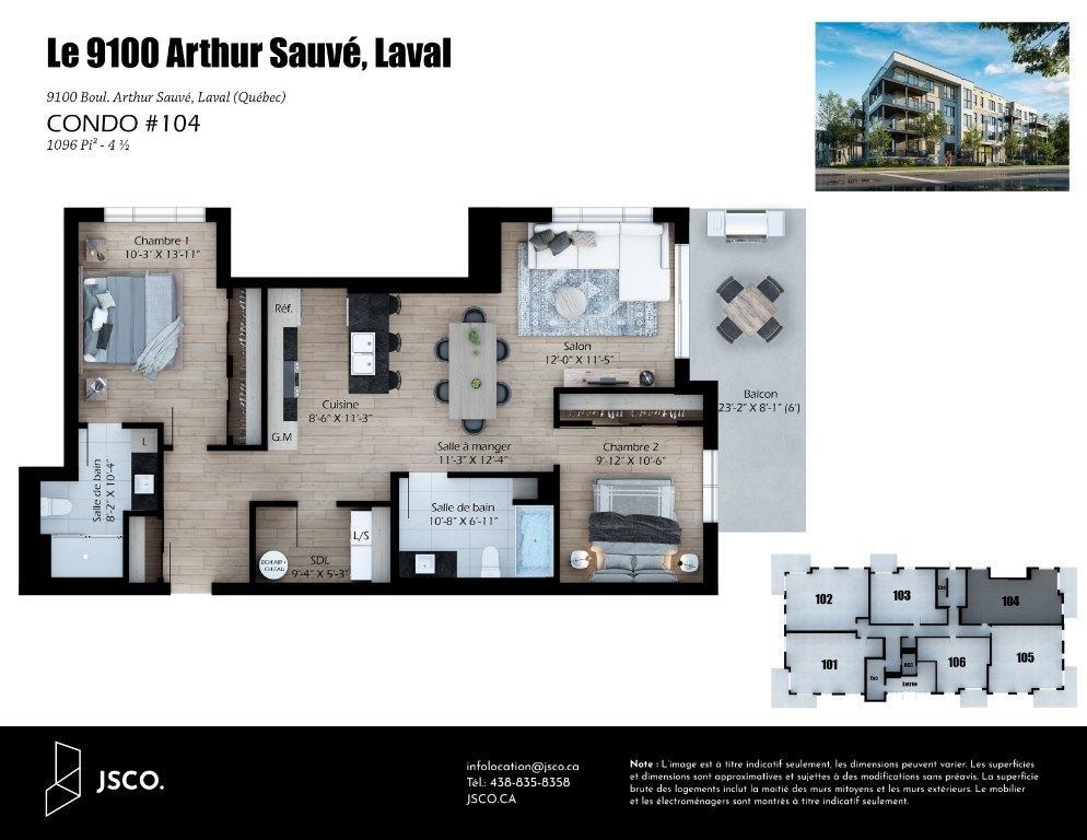 4½ à louer à Laval | 2 SDB | NEUF | GARAGE | INTERNET | ASCENSEUR | RANGEMENT | Juin 2026 | 3229085